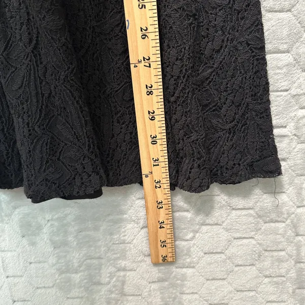 Free People Dress XS Black Lace‎ Fit Flare 3/4 Sleeve Mini Cocktail - Image 6