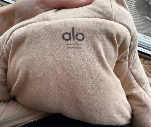 Alo Yoga Sherpa Streetside Half-Zip Hoodie Camel Large - Image 8