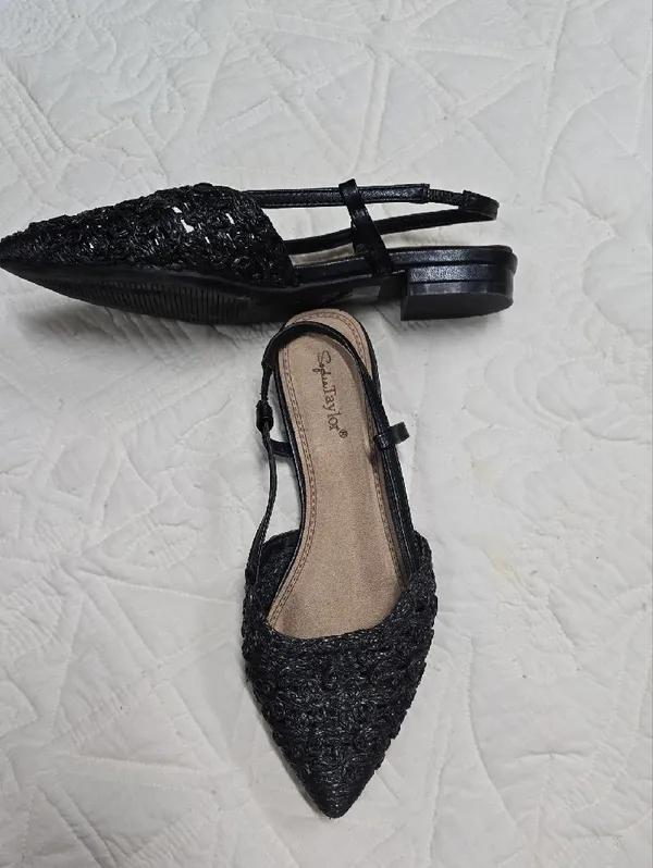 Sophia Taylor Black Pointed Slingback Flats | 7.5W Size 7.5 - Image 2