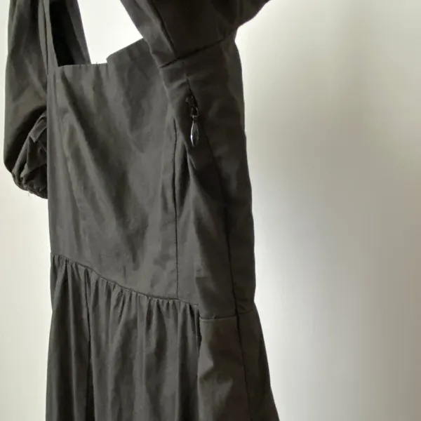 ASTR The‎ Label S Black Midi Dress Puff Sleeve Whimsigoth MinimalistParty - Image 4