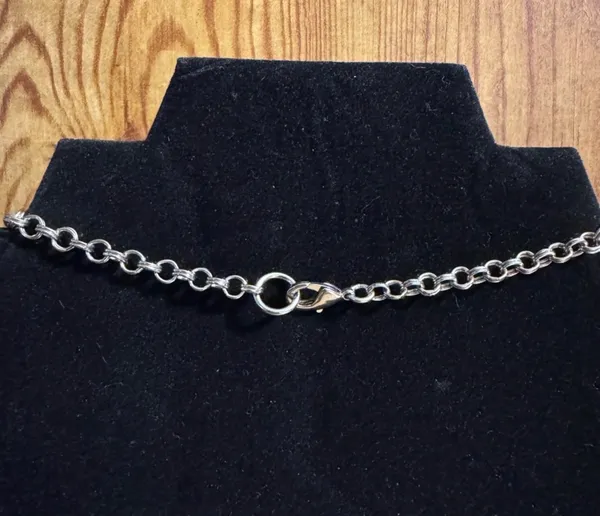 Long Statement Silver Tone Chandelier Necklace - Image 5
