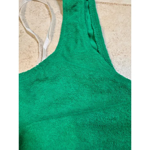 Superdown Green Terry Cloth Front Knot Bikini NWT Top Size Large - Image 7