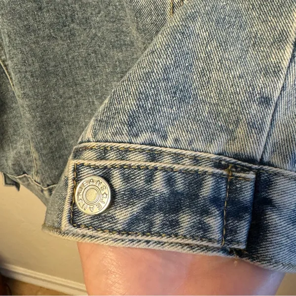 Pearl Studded Denim Jacket Blue Size L - Image 12