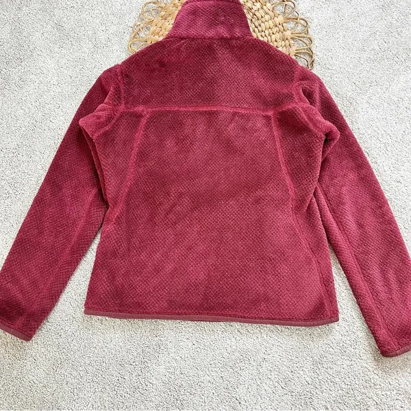 Patagonia Re-Tool Burgundy Fuzzy Fleece 3/4 Snap-T Pullover Jacket Size XS - Image 6