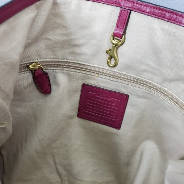 Coach Legacy Tote Women L Pink Leather Turnlock Tassel Shoulder Bag 26461 - Image 11