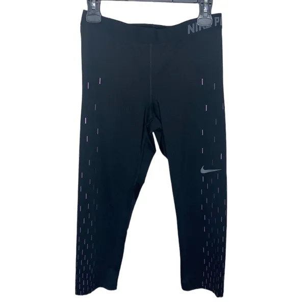 Nike Pro Linear Rain Dri-fit athletic Capri cropped leggings size L - Image 2