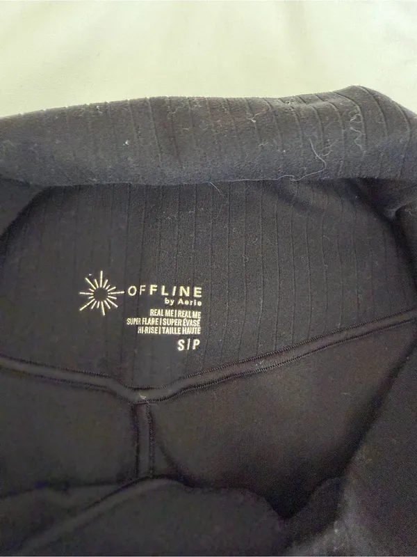 aerie Black Flared Yoga Leggings - Image 2