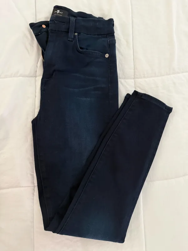 7 For All Mankind Dark Skinny Jeans - Image 5