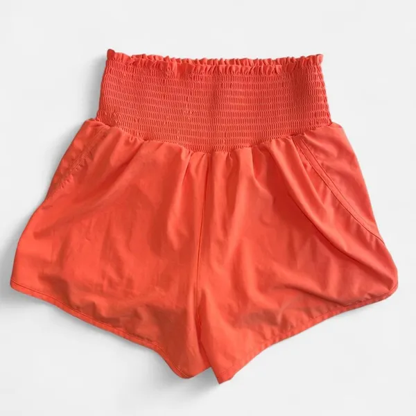 OFFLINE by Aerie Women M Athletic Shorts Polyester Stretch Orange - Image 6