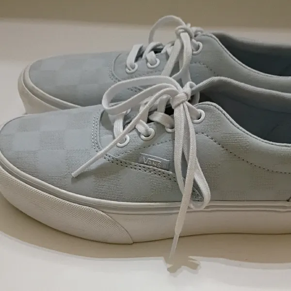 Vans Doheny Light Blue Checkered Sneakers - Image 4