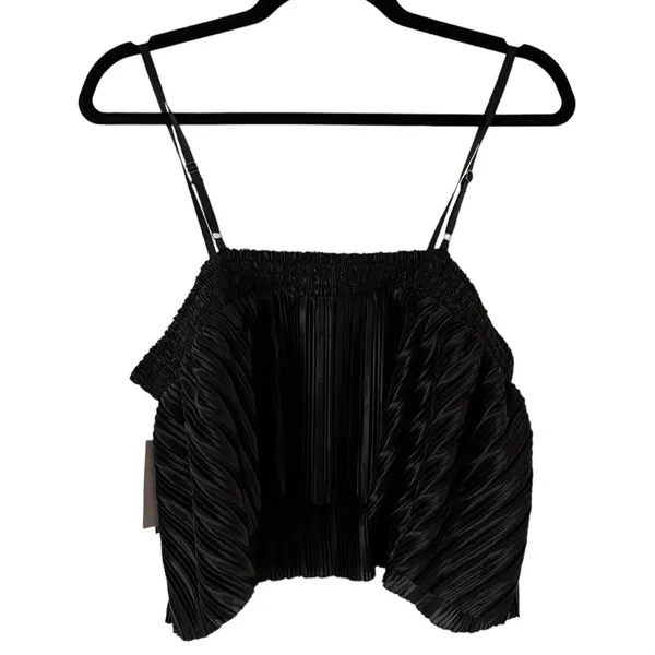 NWT BP Nordstroms Black Plissé Sleeveless Pleated Crop Top Women’s Sz XL - Image 5