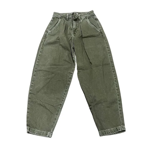 ZARA Women's High-Waisted Balloon Pants Size 2 Green Casual Relaxed Fit - Image 7