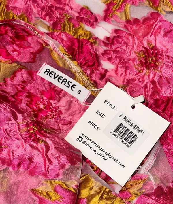 Showpo BRAILEY MINI DRESS - ONE SHOULDER WRAP FRONT IN PINK JACQUARD - Image 4