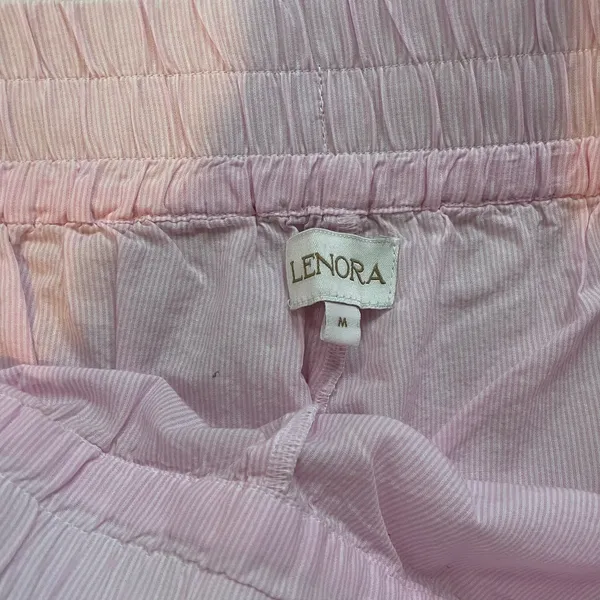 Lenora Pink Cotton Drawstring Lounge Pants Relaxed‎ Casual Women M - Image 2