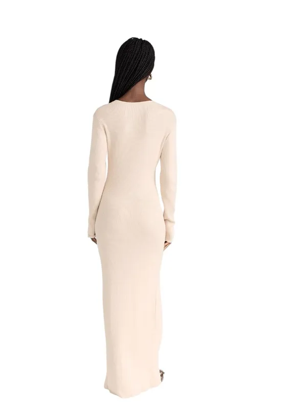 Lioness - Opulence Maxi Sweater Dress Cream Beige Sz S - Image 2