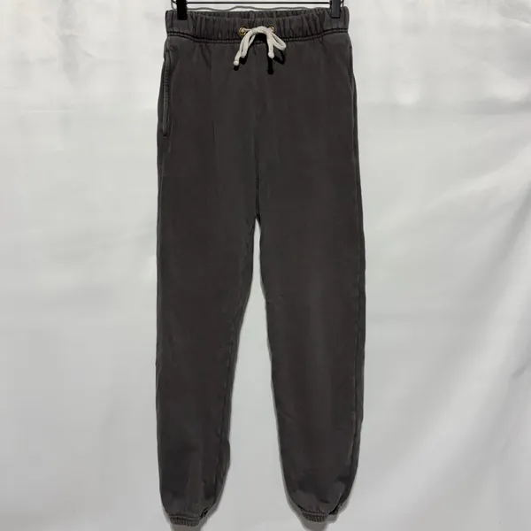 Les Tien Drawstring Waist Classic Heavy Sweatpants Vintage Black Gray Size Small - Image 7