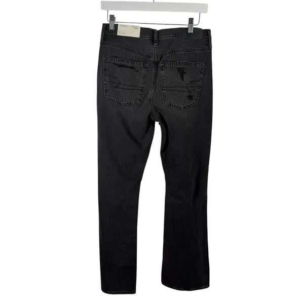 American Eagle 90s Bootcut Jeans Black‎ Distressed Mid Rise NEW Womens 4 Short - Image 5
