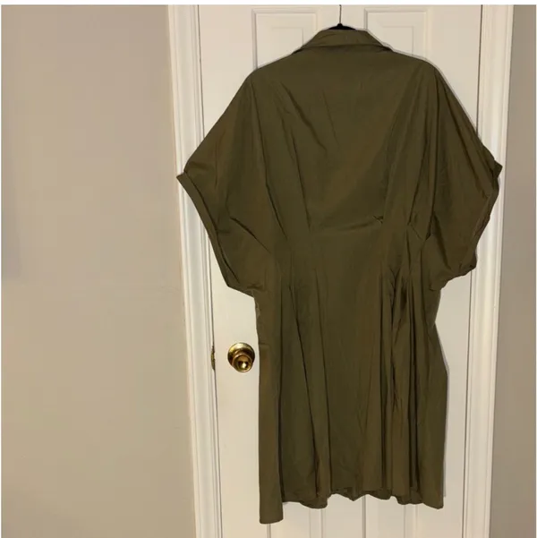 Cider Olive Green Button-Up Dress - Image 4