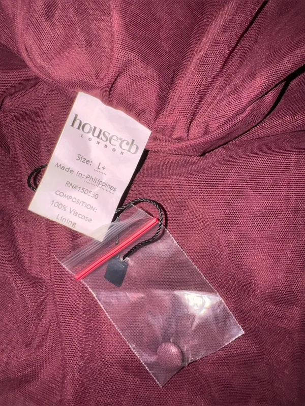 New HOUSE OF CB FLORENTINA halter Merlot Draped Midi Dress sz XL L+ - Image 8