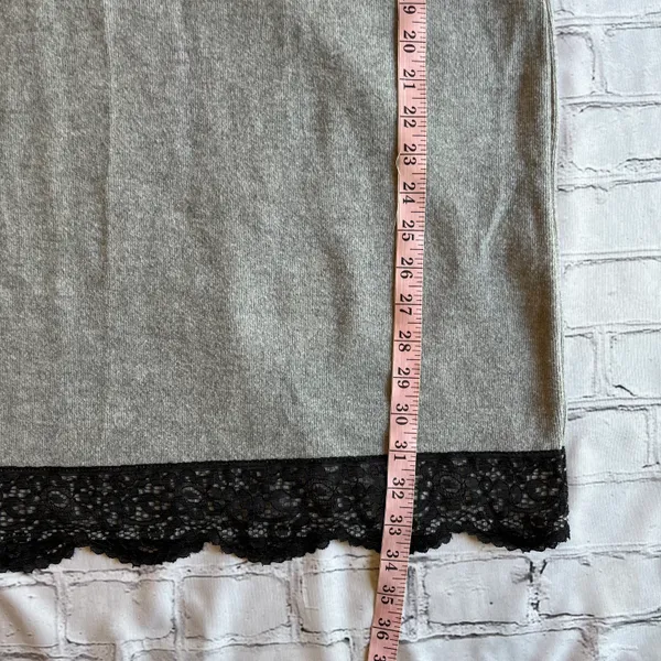 ZARA Trafaluc Grey Jersey Shirt Dress Small Black Lace Goth Comfy Neutral Loose fit - Image 5