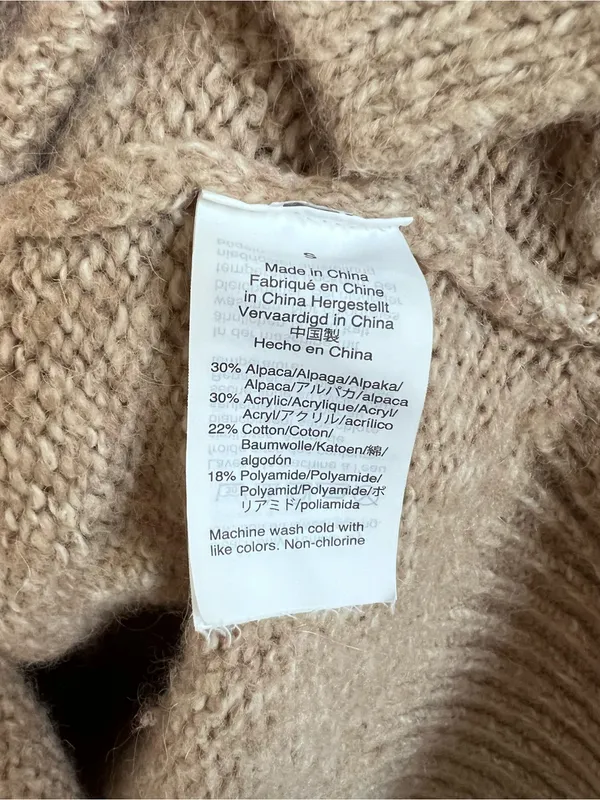 Madewell Women's Baxter Tan Cream Tunic Sweater Alpaca‎ Blend Long Sleeve - Image 5
