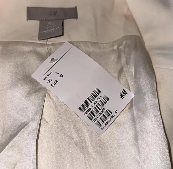 NWT H&M Belted Blazer Jacket Dress Ivory Large - Image 9