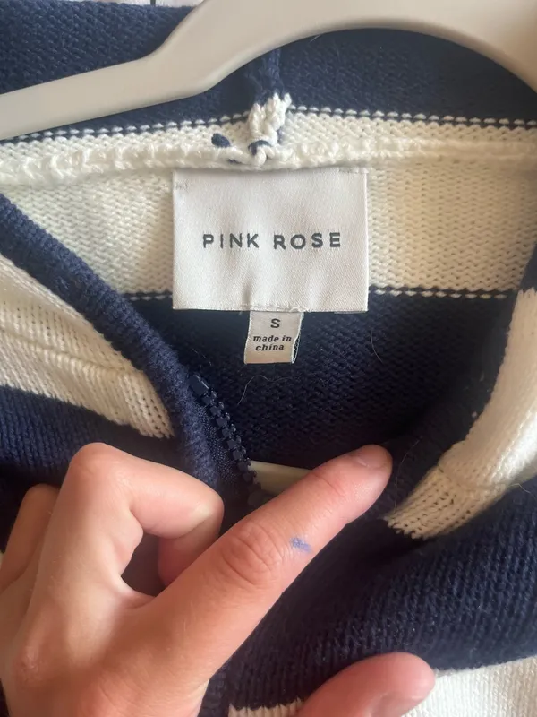 Pink Rose Striped zip up - Image 2