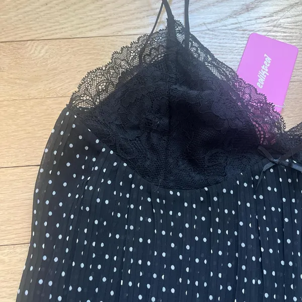 Edikted Black Lace Polka Dot Top - Image 2