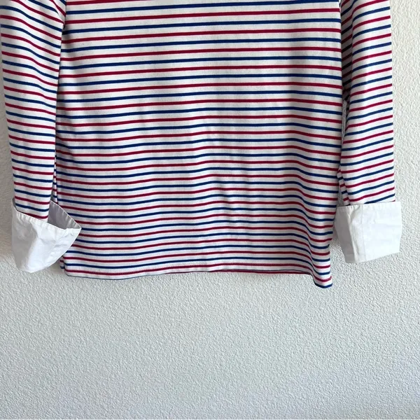 Anthropologie | Deletta‎ Poplin Cuffed Striped Top - Image 6