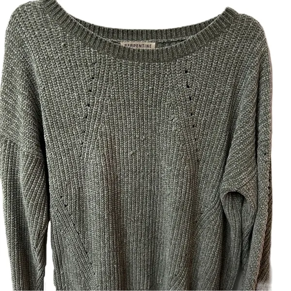 Serpentine Knit‎ Sweater Size Large Green - Image 4