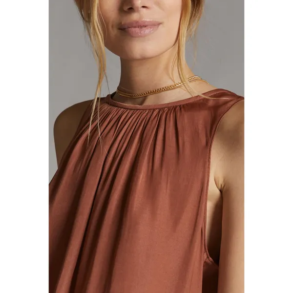 Sleek Draped Low-Back Blouse - Image 2