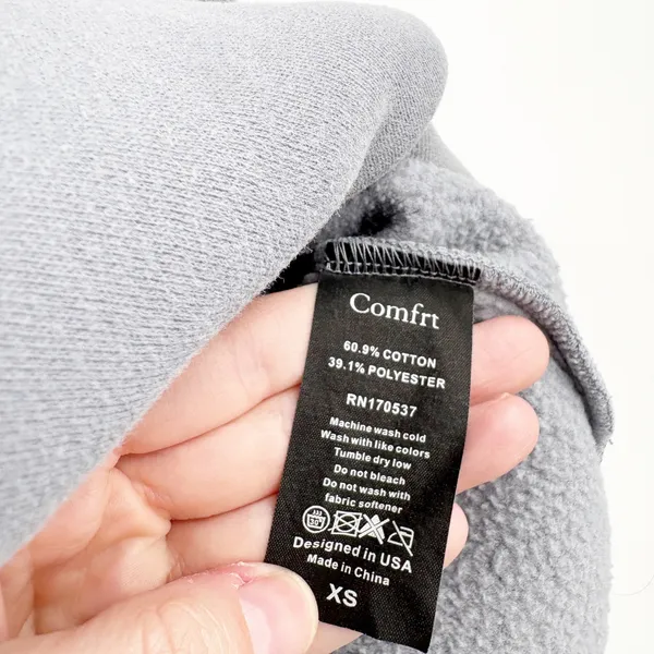 Comfrt Unisex Affirmation Collection Vol 9 Oversized Zip Up Hoodie XS Slate Blue - Image 6