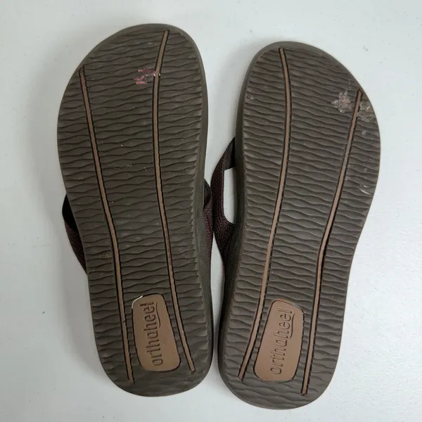 Orthaheel 7 Flip Flop Wave Brown Arch Support Comfort Thong Sandals Casual - Image 10