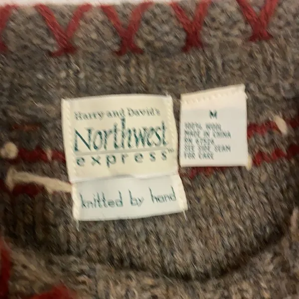 Harry and David’s Northwest express‎ heavy Nordic wool Fisherman Core sweater - Image 5