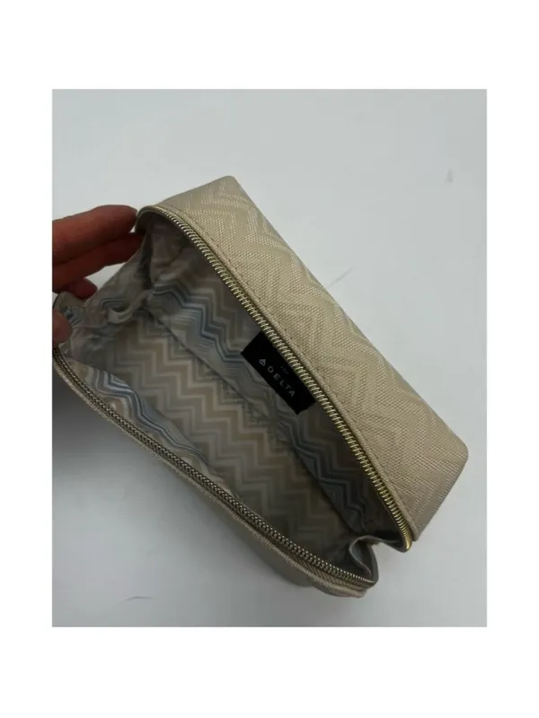 Missoni for delta Cream Chevron gold Logo Cosmetic Case vacation - Image 4