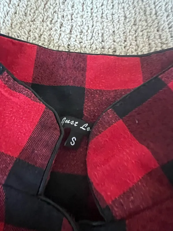 red + black buffalo plaid pajama set Size S #loungewear #pjs - Image 3