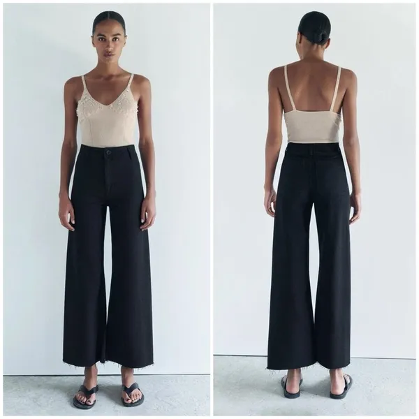 ZARA The Marine Straight Jeans in Black Size 6 - Image 14