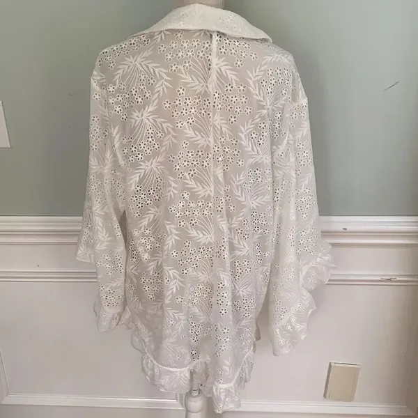 Majorelle Faria Kimono in White embroidery Large - Image 4
