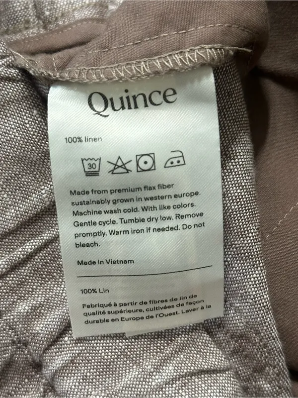 Quince NWT Women’s Size M Taupe Brown Chambray European Linen Straight Leg Pants - Image 10