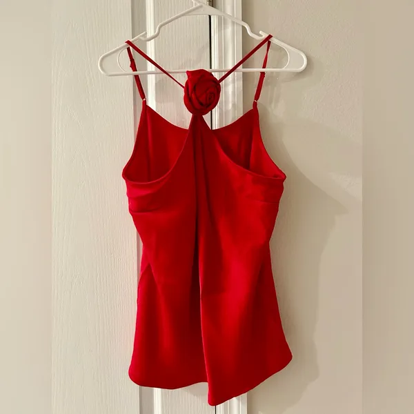 NWT A New Day Elegant Red Top with Rose Detail - Image 2