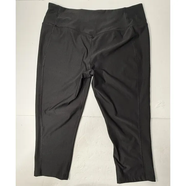 Nike Dri Fit Womens Size XL Black Capri Leggings Yoga Workout Athleisure Walk - Image 2