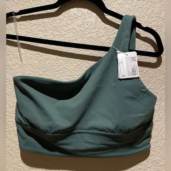NWT Lululemon Align Asymmetrical Sports Bra Medium Forest Color Size 10 - Image 5