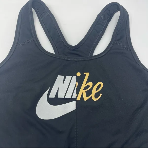 Nike‎ Womens Size Medium Sports Bra athletic silver/gold - Image 3