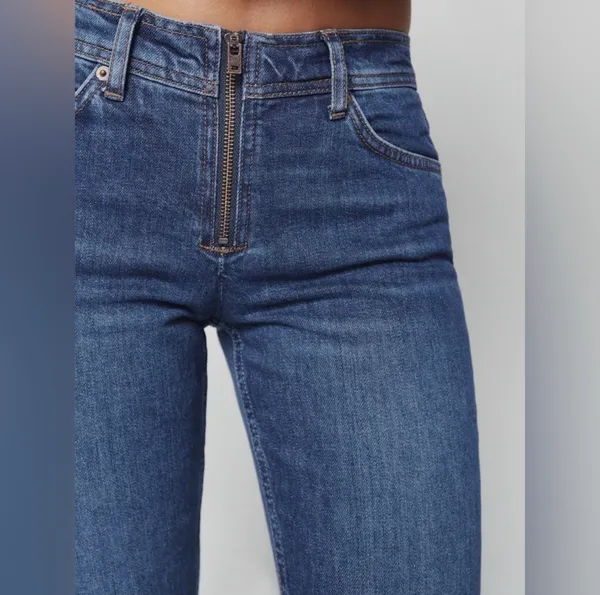 Reformation Julianna Zip Mid Rise Straight Leg Jeans - Image 2