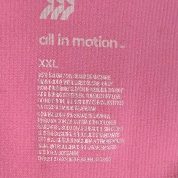All in Motion Women’s XXL Pink Nylon Ribbed Short Sleeve Athletic Top Sporty - Image 5
