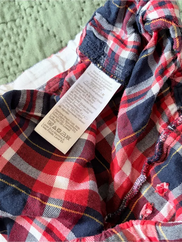 J.Crew Plaid Pajama Flannel Set Women Small Red Navy Blue Cotton NWOT - Image 8
