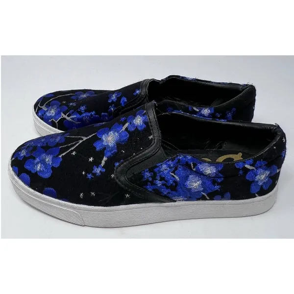Sam Edelman Women's Slip-On Marvin Blue Floral Sneakers‎ Size 8M - Image 2