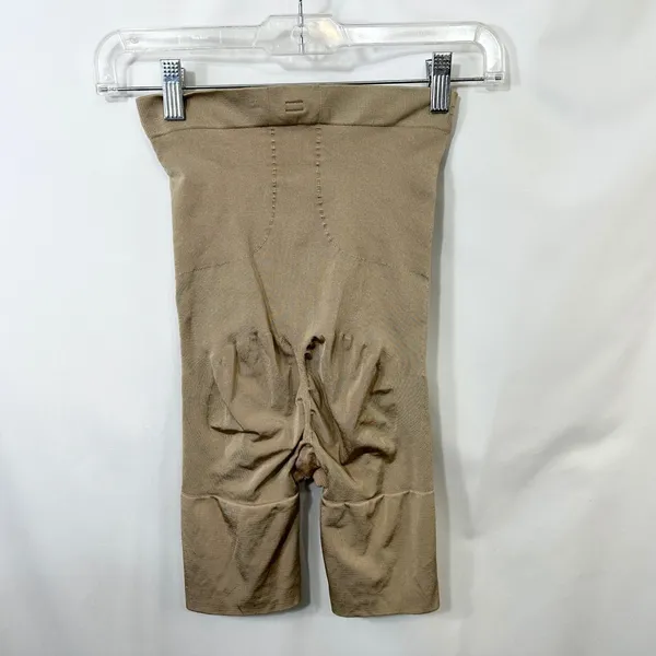 Spanx Medium High Waisted Mid Thigh Shaper Shorts Beige‎ Nude Shapewear 1714 - Image 3