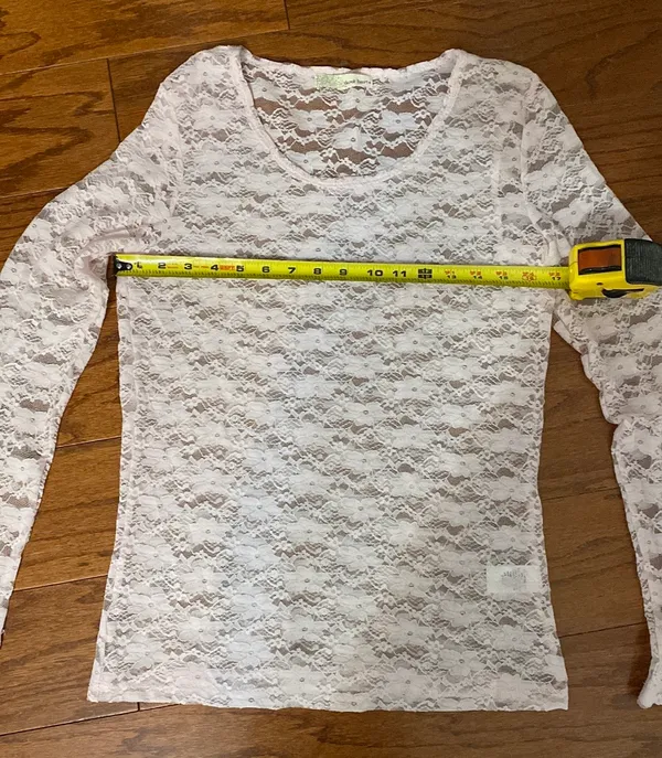 Derek Heart lace soft pink longsleeves top Large - Image 8