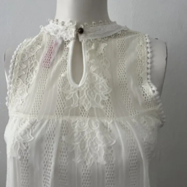 No Boundaries Womens White Lace Dress S Cottagecore Prairie Romantic Coastal Cowgirl Lace - Image 5